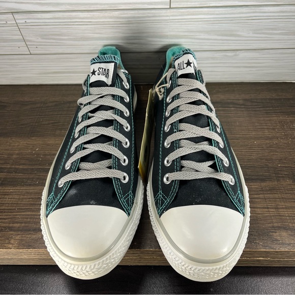 Converse All Star Low Black Green Shoes - Men’s 11 - Women’s 13 - Picture 5 of 9